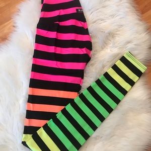 K-Deer neon striped leggings.